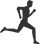 A silhouette of a person running