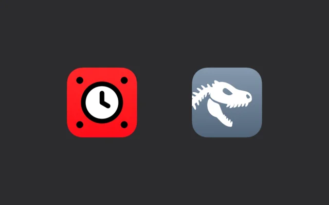 The Time Capsule and History Book app icons side by side, a red time capsule and a grey dinosaur skull.